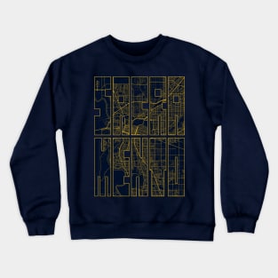 Sacramento, USA City Map Typography - Gold Art Deco Crewneck Sweatshirt